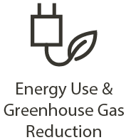 A plug representing Energy Use & Greenhouse Gas Reduction